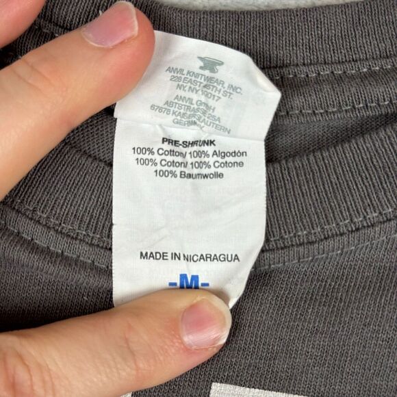 John Lennon Shirt Mens Medium Graphic Tee Imagine Peace Anvil Blue Bar Tag Y2K - Picture 11 of 14